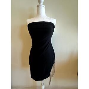 Thatssofetch Renata Mini Dress Black Womens Size S Dazzling Strapless Back Zip